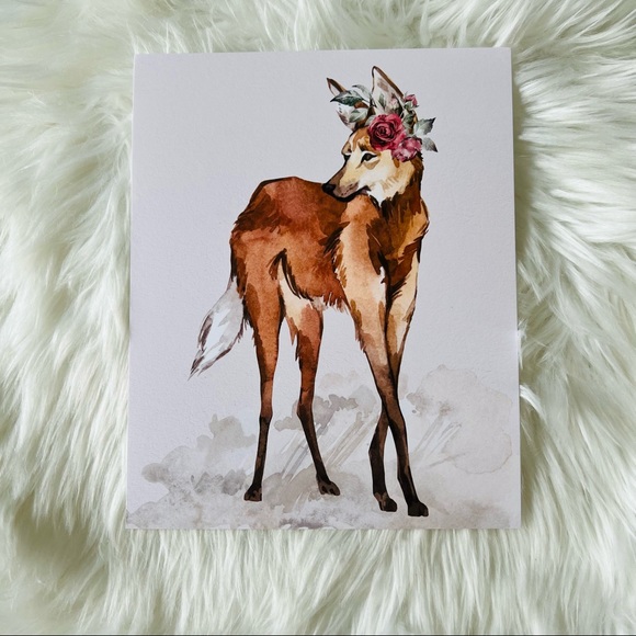 Maned Wolf Watercolor Illustration Wall Art Print Poster Unframed - Picture 12 of 17